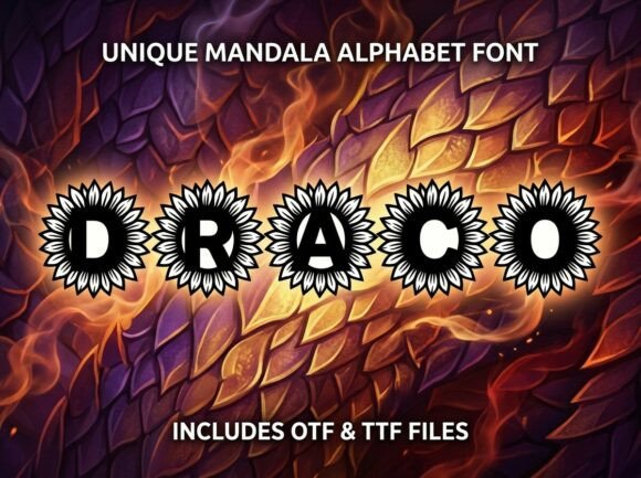 Draco: A Display Font with Mystical Mandala Power