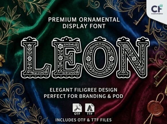 Leon: A Decorative Display Font for High-Impact Headlines